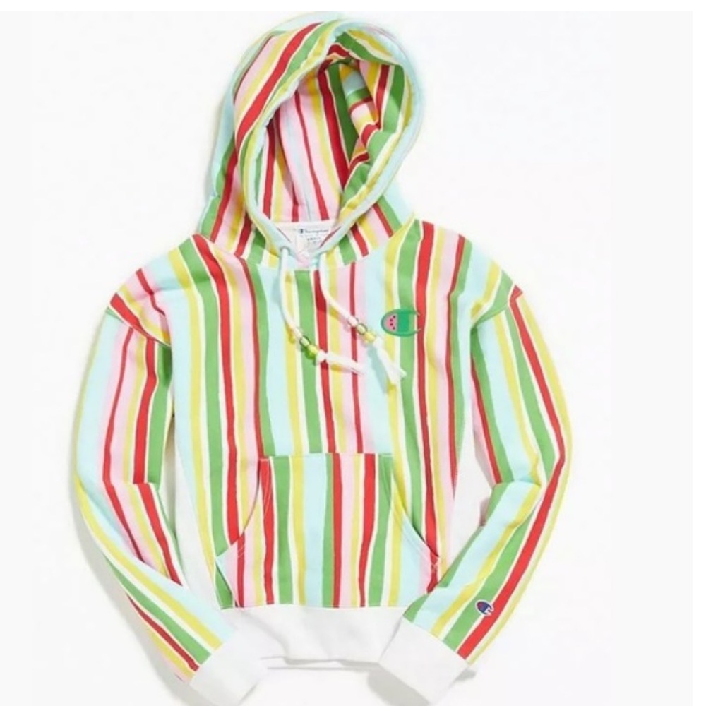 Urban Outfitters x Champion x Susan Alexandria Watermellon Striped Hoodie